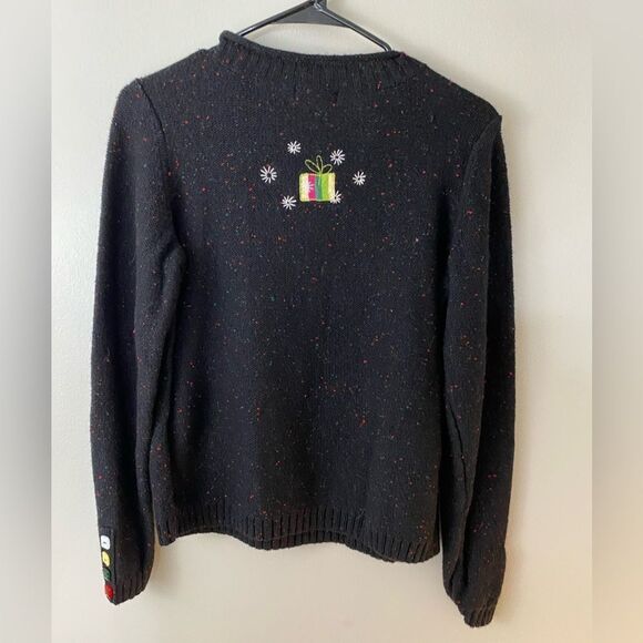 Christopher & Banks Women's S Black Santa Christmas Pullover Sweater - Picture 6 of 10